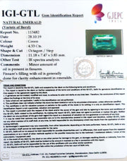 4.81 Ratti Natural Panna Stone with Govt. Lab Certificate (56610)